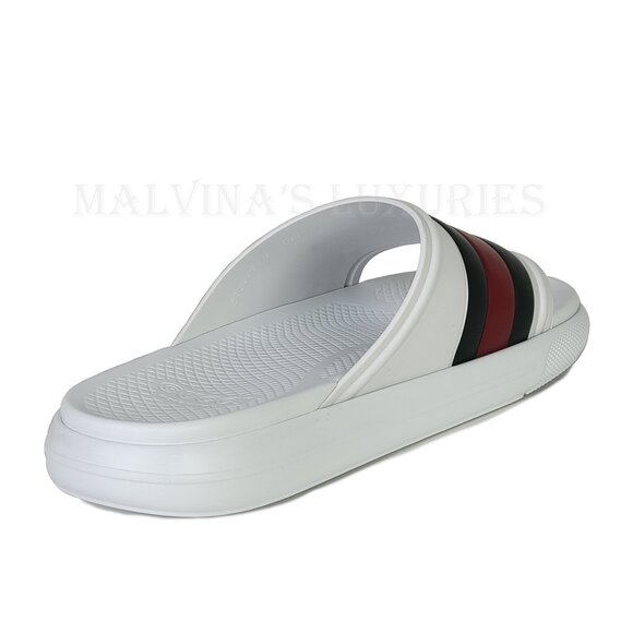 GUCCI SHOES MENS WHITE RUBBER ACE SLIDE SANDAL w WEB DETAIL sz 9G 9.5 US main image 14